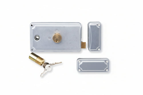 Serratura Cancello Caten.+Scr. Quadro Man. Doppio Cil. Fisso 3 Mand.- - Mm.70 Dx (P3870100) - 1 Pezzi Facchinetti