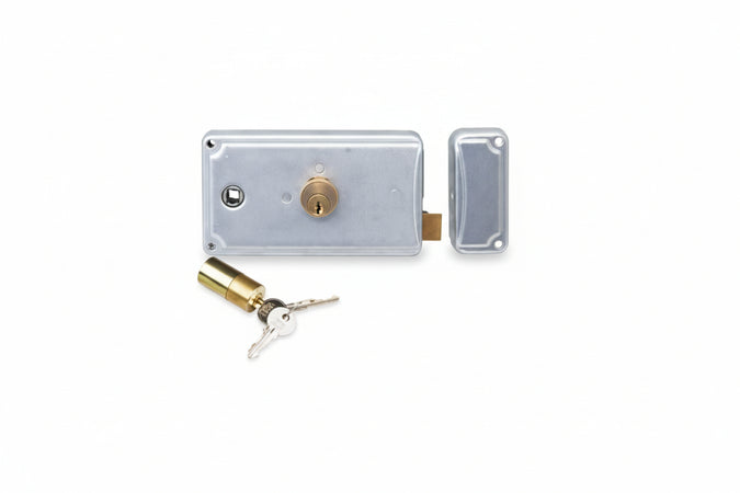 Serratura Cancello Caten.+Scr. Quadro Man. Doppio Cil. Fisso 3 Mand.- - Mm.70 Sx (P3870300) - 1 Pezzi Facchinetti