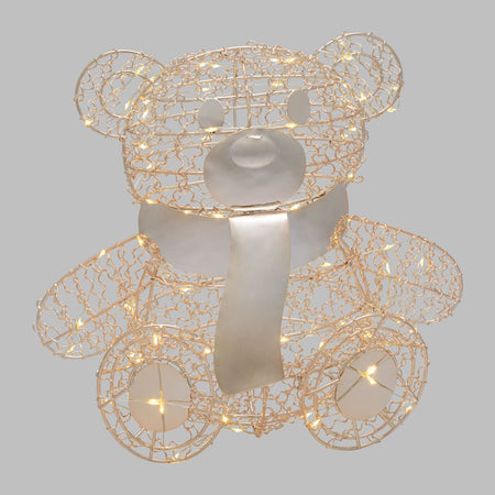 Orsetto "Teddy Bear" luminoso con led bianco caldo champagne per interno