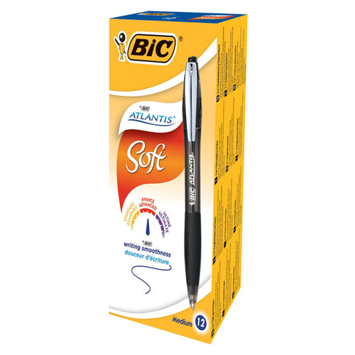 Scatola 12 Penne Sfera Scatto BicAtlantis Premium Clip Metal 1,0Mm Nero