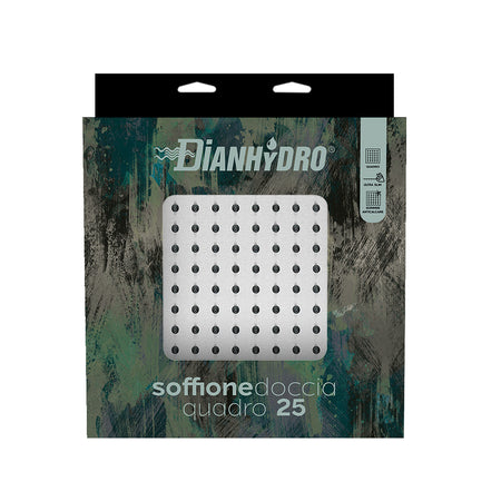 Soffione Doccia Quadro Ultra Slim Acciaio Inox- Cm 25X25- Dh- Pezzi 1
