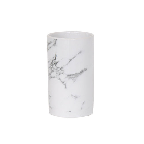 Porta Spazzolino In Ceramica Toscana- Bianco- Spire- Pezzi 1