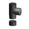 Raccordo In Acciaio Al Carbonio Smaltato T Ff Con Tappo P/Stufe Legna- Diam. 180- Dk- Pezzi 1