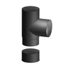 Raccordo In Acciaio Al Carbonio Smaltato T Ff Con Tappo P/Stufe Legna- Diam. 180- Dk- Pezzi 1