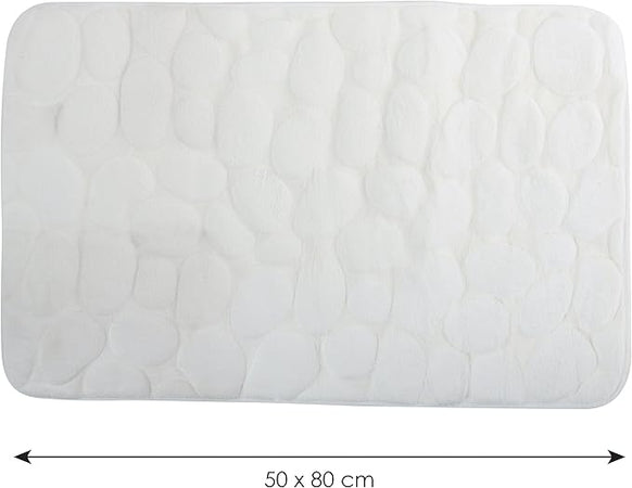 Tappeto Bagno In Microfibra Schiuma- Bianco Cm 50X80- Spire- Pezzi 1