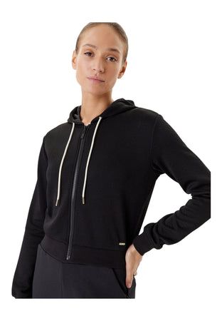 GUESS ACTIVEWEAR Felpa con cappuccio, zip intera e logo all over Donna Guess Activewear Regular Fit da donna
