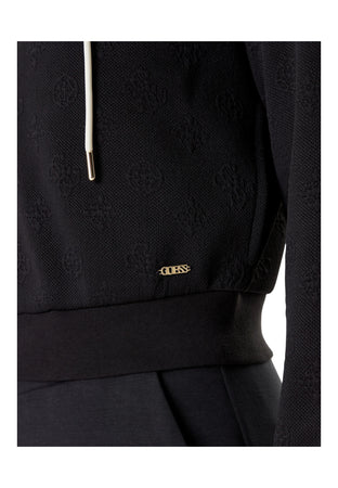 GUESS ACTIVEWEAR Felpa con cappuccio, zip intera e logo all over Donna Guess Activewear Regular Fit da donna