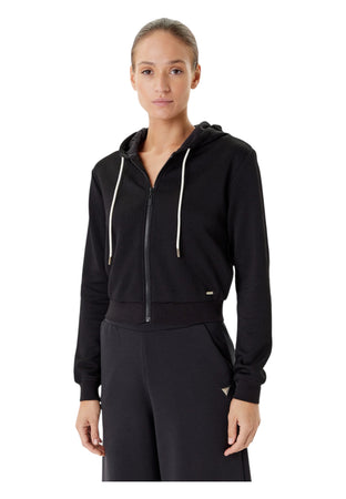 GUESS ACTIVEWEAR Felpa con cappuccio, zip intera e logo all over Donna Guess Activewear Regular Fit da donna