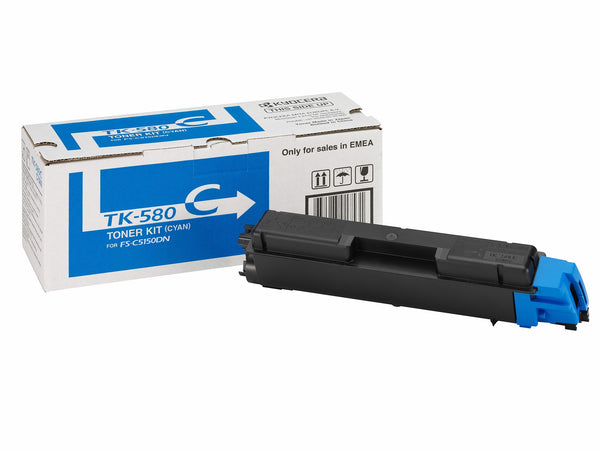KYOCERA TK-580C Toner Ciano per ECOSYS P6021cdn e FS-C5150dn da 2.800 pagine in formato A4 (ISO/IEC