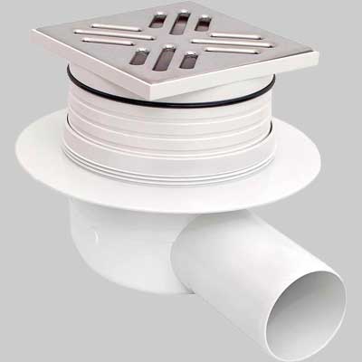 Chiusino Sifonato Per Doccia A Pavimento Floor Uscita Laterale 10X10 Dm.50 - 1 Pezzi - Idroweb