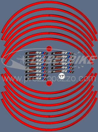 STRISCE ADESIVE compatibili per MOTO BMW S1000 RR adesivi CERCHI 17' tuning