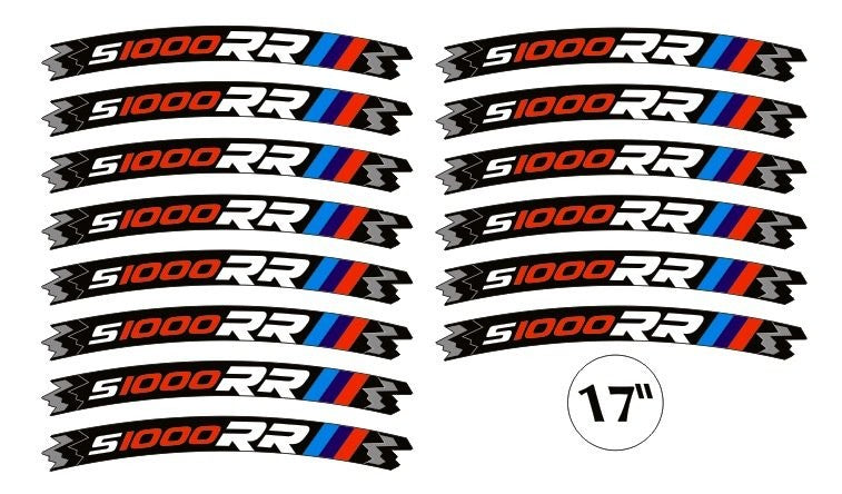 STRISCE ADESIVE compatibili per MOTO BMW S1000 RR adesivi CERCHI 17' tuning