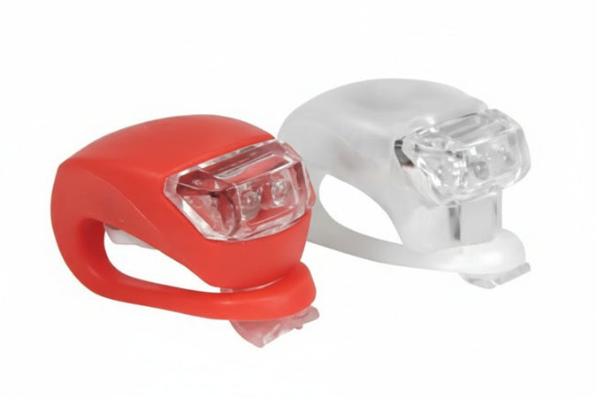 Luce Quadrata Anteriore E Posteriore A 2 Led Per Bicicletta- - Cm.4.7X3X3H. - 6 Confezione Syntesy