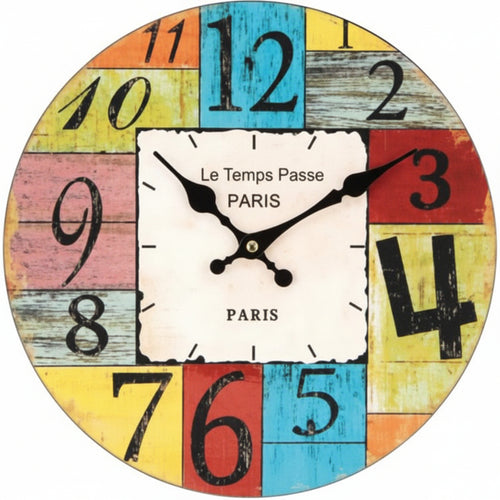 Orologio Muro Paris Color- - Ø Cm.30 - 1 Pezzi Xtra