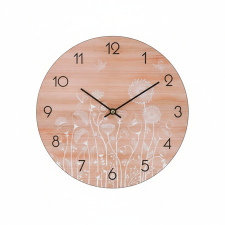 Orologio Muro Fiori E Legno- - Ø Cm.30 - 1 Pezzi Xtra