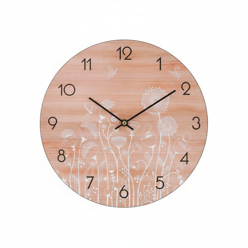 Orologio Muro Fiori E Legno- - Ø Cm.30 - 1 Pezzi Xtra