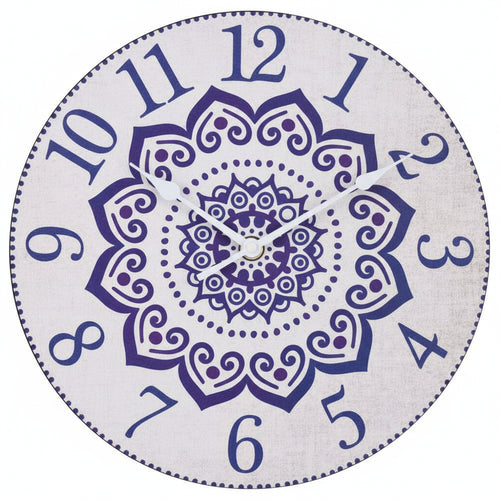 Orologio Muro Mandala Blu- - Ø Cm.30 - 1 Pezzi Xtra
