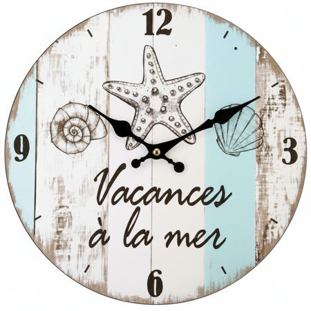 Orologio Muro Vacances A La Mer- - Ø Cm.30 - 1 Pezzi Xtra