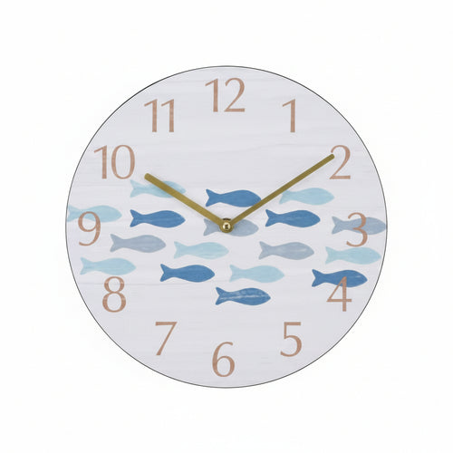 Orologio Muro Pesci Blu- - Ø Cm.30 - 1 Pezzi Xtra