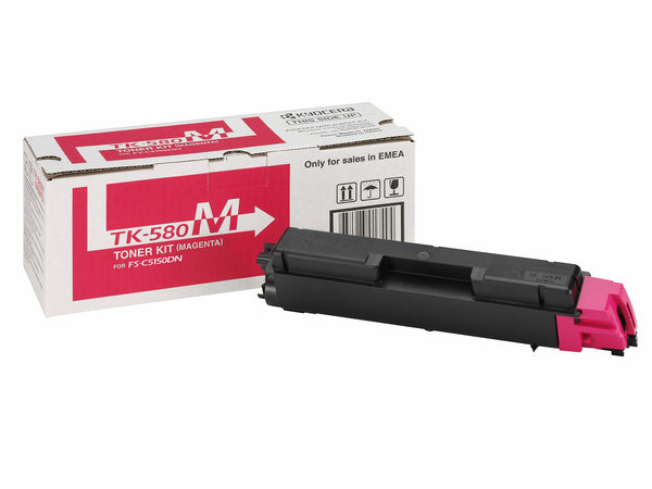 KYOCERA TK-580M Toner Magenta per ECOSYS P6021cdn e FS-C5150dn da 2.800 pagine in formato A4 (ISO/IE