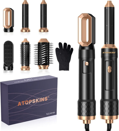 Asciugacapelli Spazzola Phon 6 in 1 Air Styler Set Multifunzione 1000W Atopskins