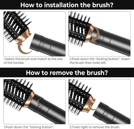 Asciugacapelli Spazzola Phon 6 in 1 Air Styler Set Multifunzione 1000W Atopskins