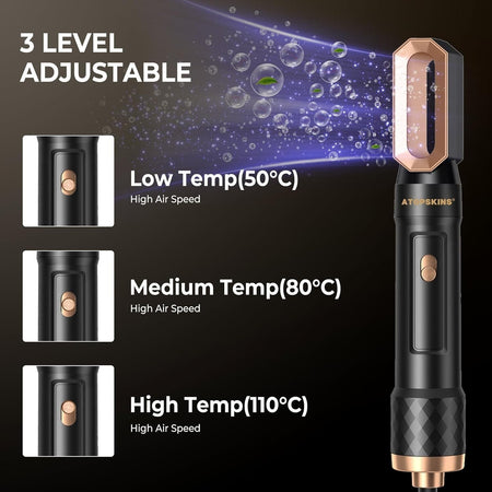 Asciugacapelli Spazzola Phon 6 in 1 Air Styler Set Multifunzione 1000W Atopskins