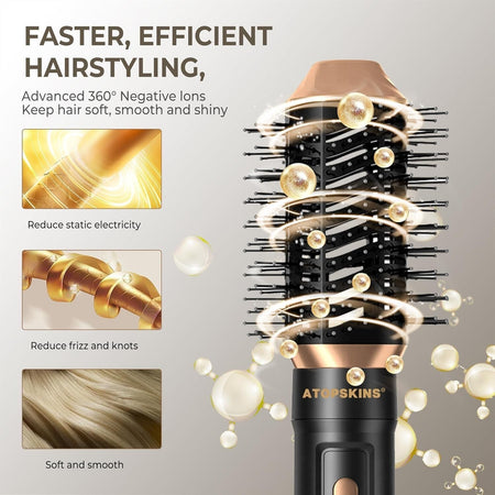 Asciugacapelli Spazzola Phon 6 in 1 Air Styler Set Multifunzione 1000W Atopskins