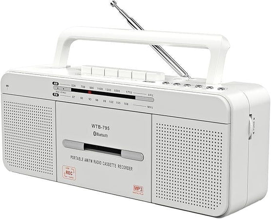 Lettore di cassette retrò WTB-795 con radio stereo USB/Bluetooth/AM/FM MP3