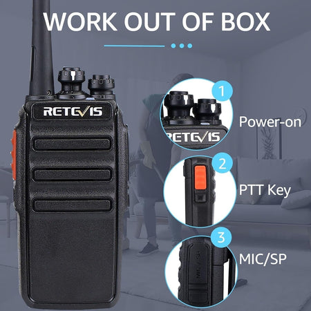 Retevis RT24 Walkie-Talkie Ricetrasmittenti PMR446 Licenza Libera 16 Canali X2