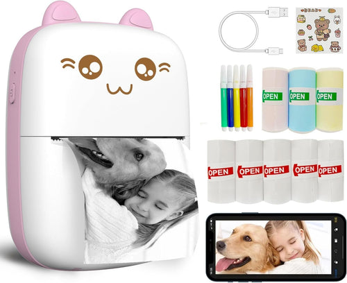 Mini stampante portatile stampante termica Bluetooth fotografica portatile Rosa