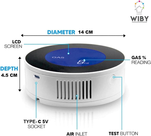 Rilevatore di gas WiFi,gas naturale carbone metano GPL sensore allarme gas
