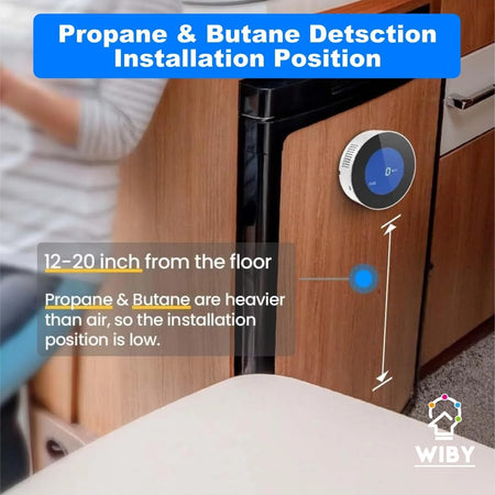 Rilevatore di gas WiFi,gas naturale carbone metano GPL sensore allarme gas