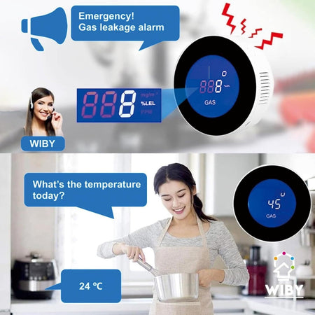 Rilevatore di gas WiFi,gas naturale carbone metano GPL sensore allarme gas
