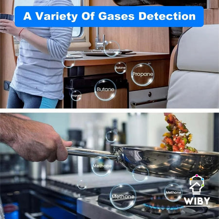 Rilevatore di gas WiFi,gas naturale carbone metano GPL sensore allarme gas
