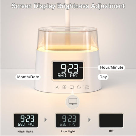 Lampada da Scrivania LED Con Luce RGB 3 Modalità di Colore Portapenne Orologio