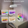 Lampada da Scrivania LED Con Luce RGB 3 Modalità di Colore Portapenne Orologio
