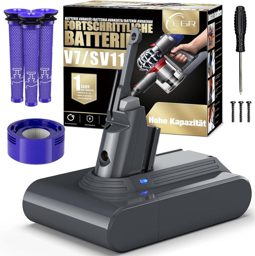 Batteria sostitutiva EGR ad alta capacità V7 compatibile con Dyson V7 tutti mode