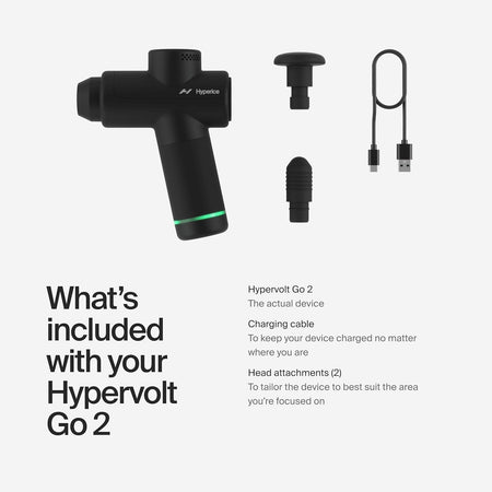 Pistola per massaggio a percussione Quiet Glide Hyperice Hypervolt Go 2 Nero