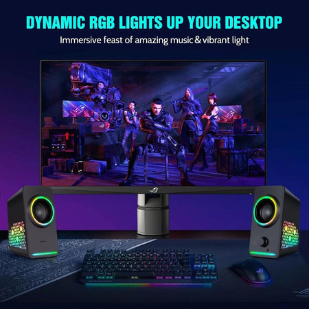 Altoparlanti per PC MARBOO RGB illuminati da gioco USB jack da 3,5 mm Laptop