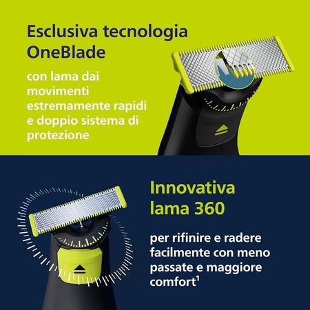 Philips Oneblade Pro 360 Autentico Regolabarba Elettrico Viso E Corpo QP6652/35