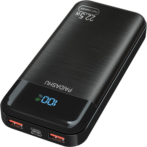 Power Bank 27000mAh per Cellulare Ricarica Rapida USB C con Display LED PAIDASHU