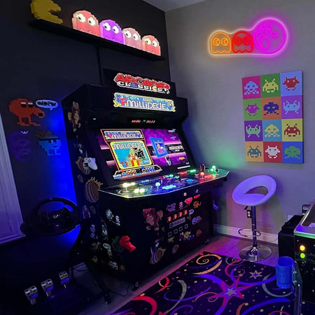 Insegna al neon per giochi Pac-man luci al neon LED fantasma insegna retrò arcad