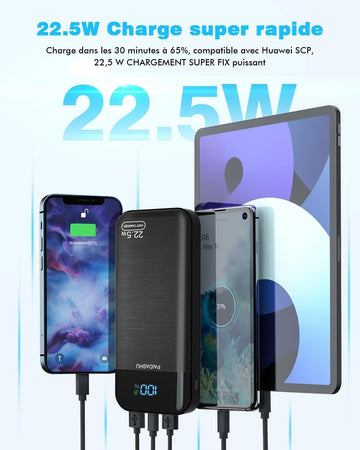 Power Bank 27000mAh per Cellulare Ricarica Rapida USB C con Display LED PAIDASHU