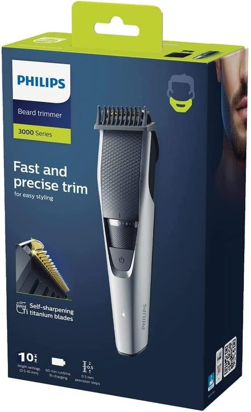 Philips BEARDTRIMMER Series 3000 BT3206/13 regolabarba Nero, Argento