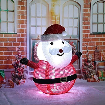 Lampada Pupazzo Di Neve Di Natale Lanterna Pieghevole Da Prato A Led 40 Led Luce