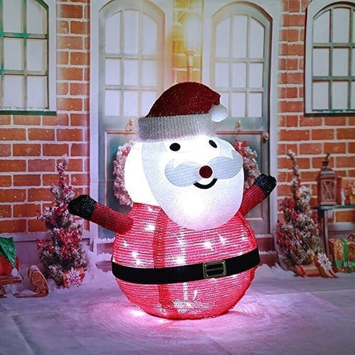 Lampada Pupazzo Di Neve Di Natale Lanterna Pieghevole Da Prato A Led 40 Led Luce