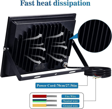 Blivrig 50W faretto led 5000LM Fari LED per Esterno Bianco Freddo 6000K