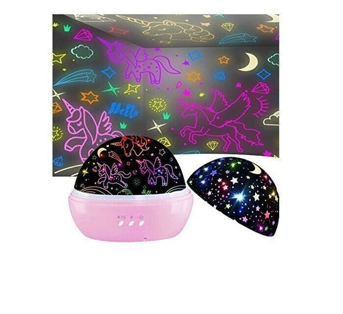 Unicorno Giocattoli Bambina 2-8 Anni, 360° Rotazione Proiettore Bambini