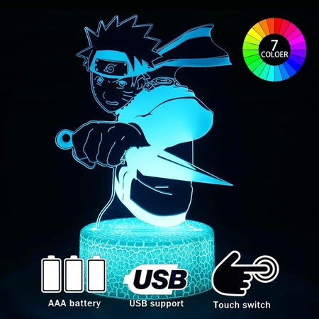 Anime 3D Night Light,adatto per la decorazione della camera dei bambini,2 motivi